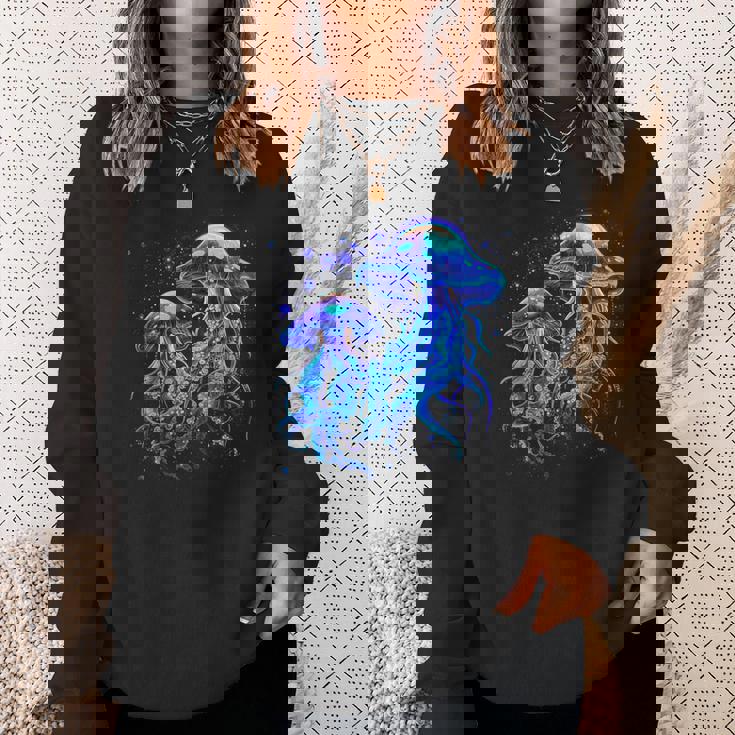 生物発光発光クラゲ スウェットシャツ 彼女への贈り物