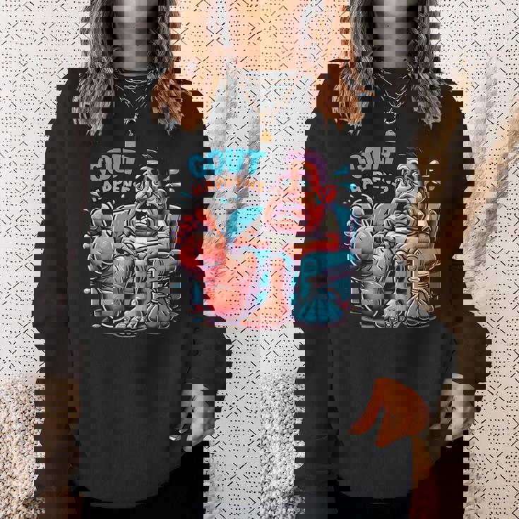 痛風が起こる 面白くて陽気な愚かな痛み むくみ スウェットシャツ 彼女への贈り物