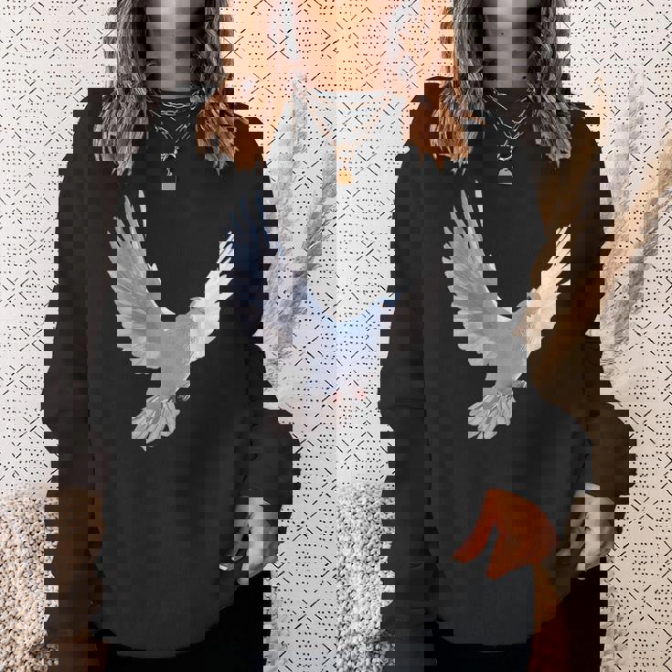 白いハト 白いキジバト 甘いハト スウェットシャツ 彼女への贈り物