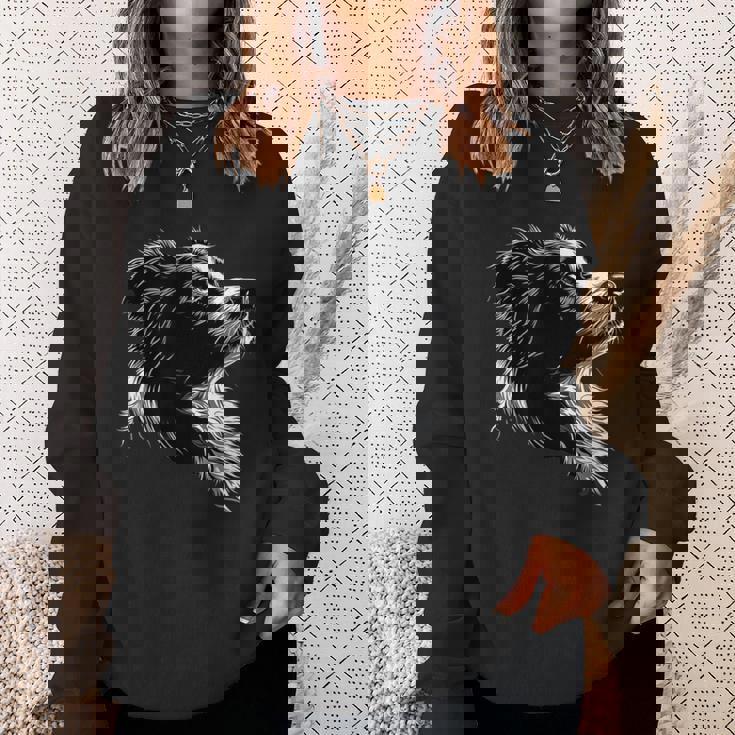 白黒ボーダーコリー スウェットシャツ 彼女への贈り物