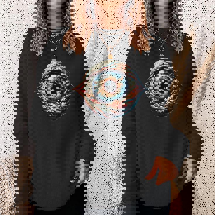 目玉 不気味な目 スウェットシャツ 彼女への贈り物