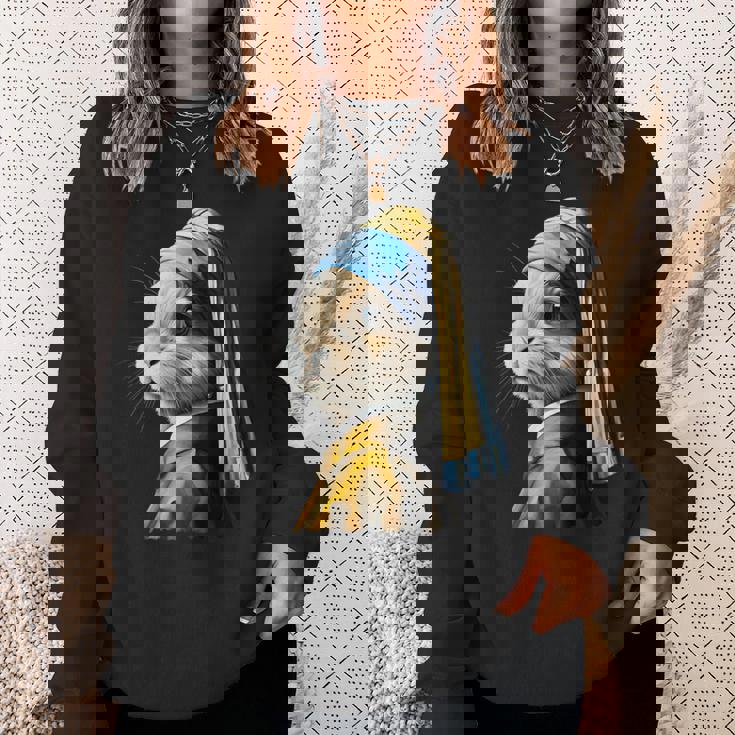 真珠の耳飾りのウサギ スウェットシャツ 彼女への贈り物