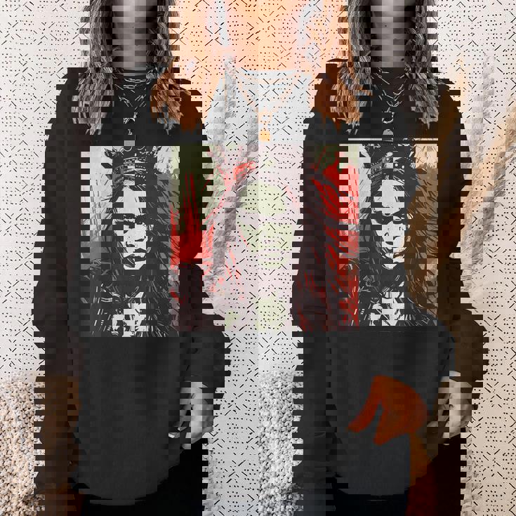 真面目な女王 野生の髪と尖った王冠 スウェットシャツ 彼女への贈り物