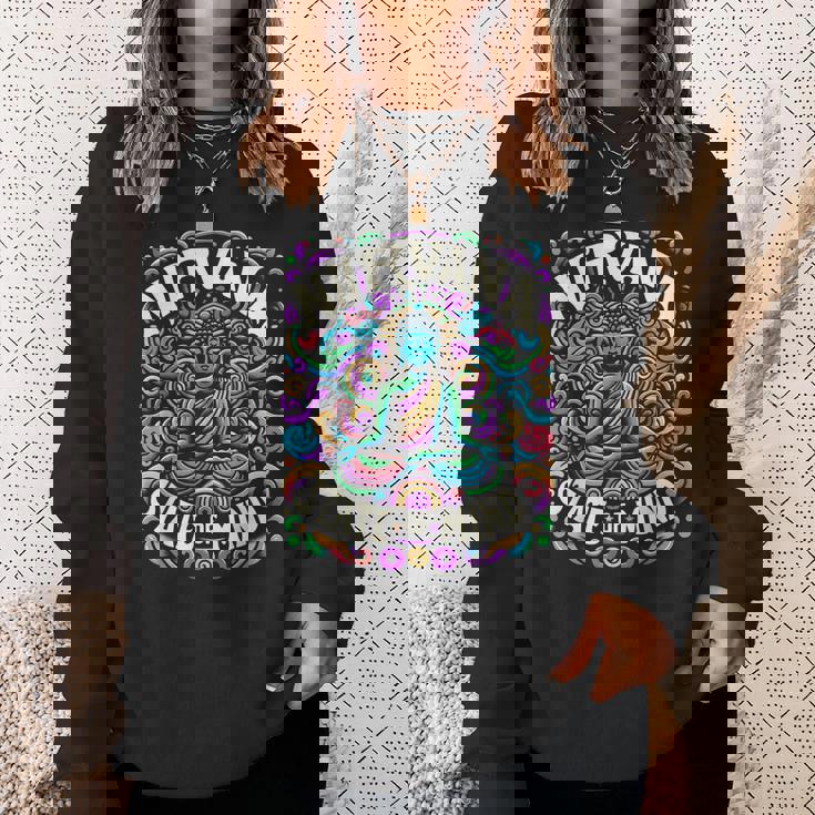 瞑想 Nirvanatate Of Mind ファニーグラフィックtシャツ スウェットシャツ 彼女への贈り物