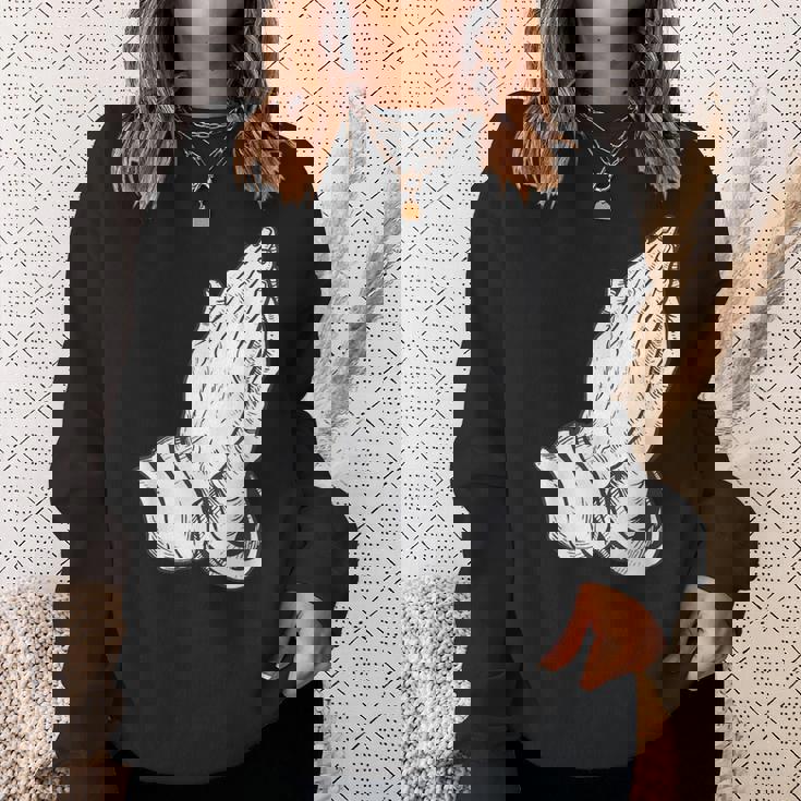 祈るイエスの手 スウェットシャツ 彼女への贈り物