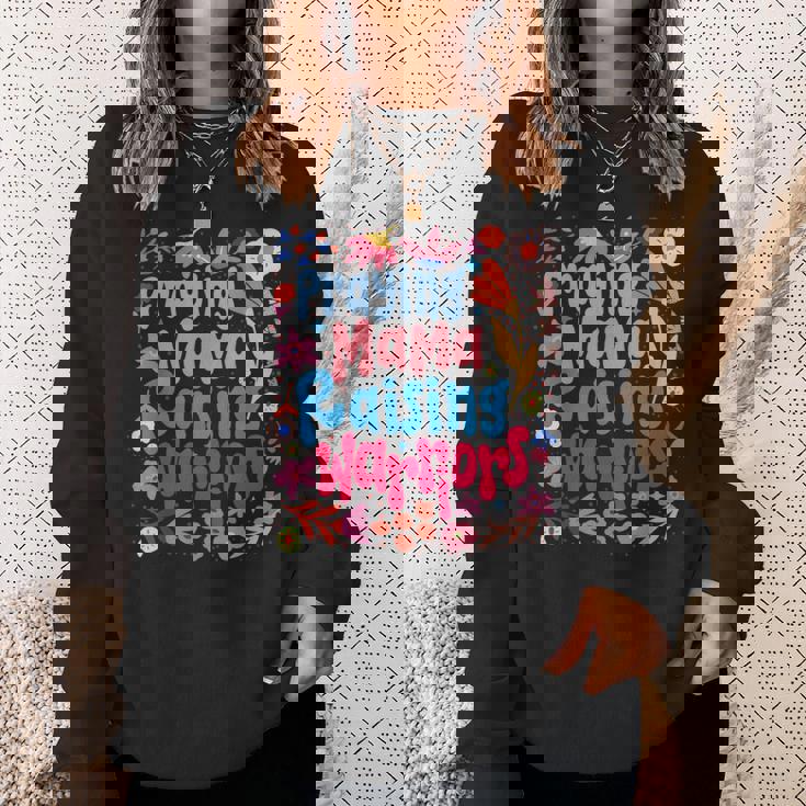 祈る母 育てる戦士 母の日 クリスチャンママ スウェットシャツ 彼女への贈り物