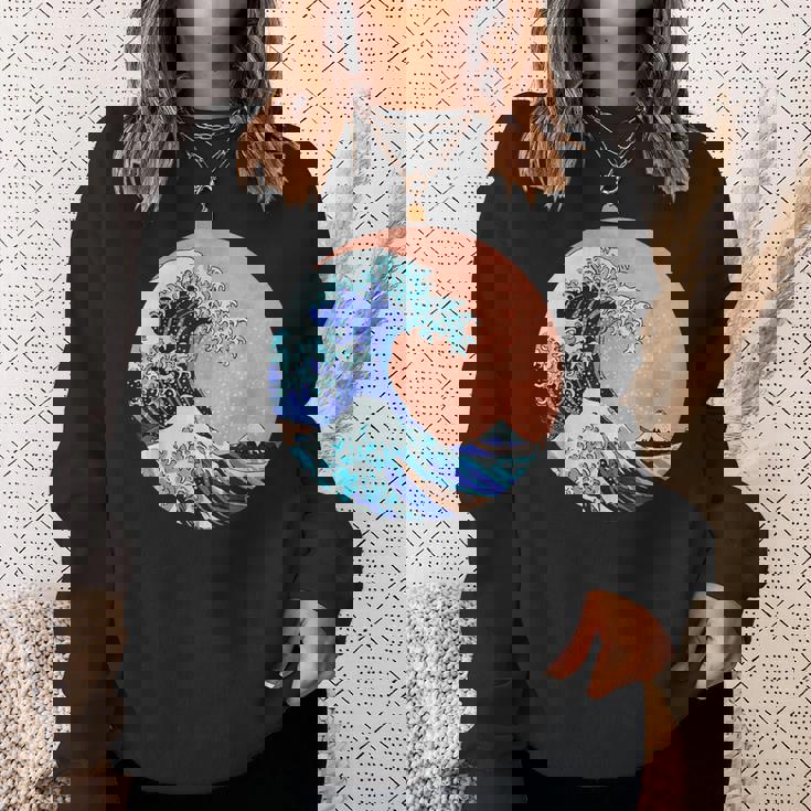 神奈川の偉大な波 日本製 スウェットシャツ 彼女への贈り物