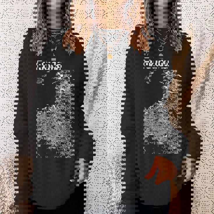 福岡ジャパン クラシック シティ マップ グラフィック スウェットシャツ 彼女への贈り物