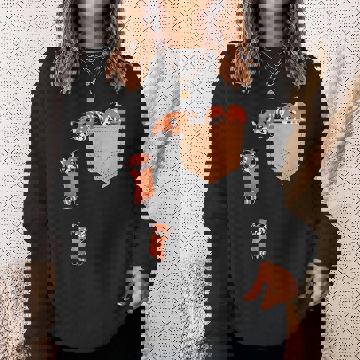 私のポケットファニーで家族のレッドパンダ スウェットシャツ 彼女への贈り物