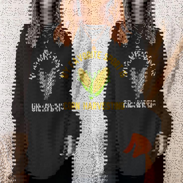 私の好きなスポーツはトウモロコシの収穫です面白い穀物農家 スウェットシャツ 彼女への贈り物