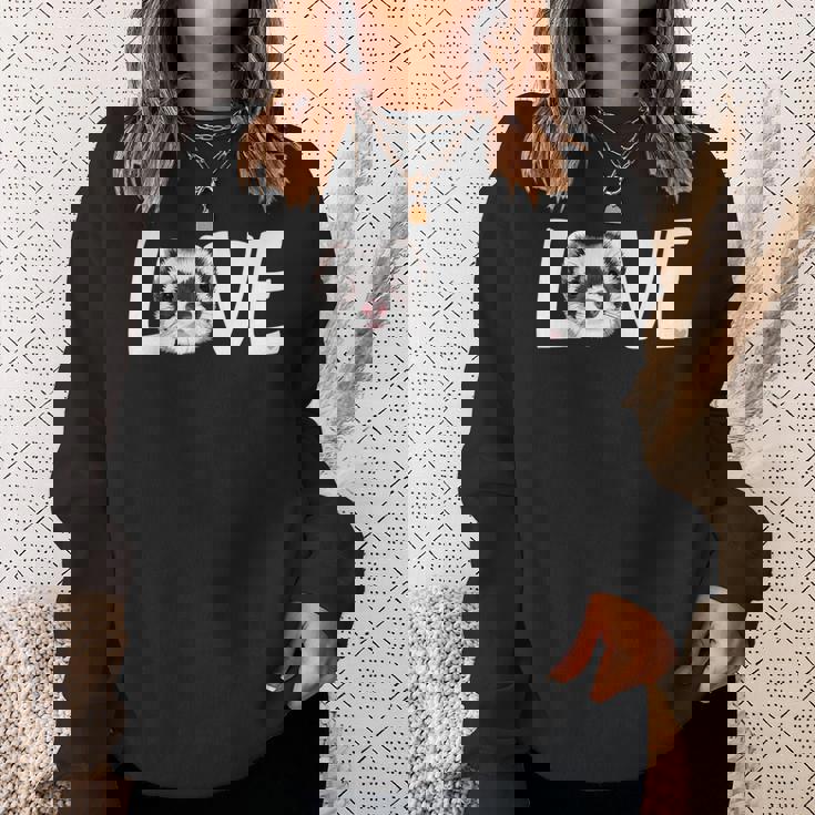 私はフェレットが大好きです Love Ferret スウェットシャツ 彼女への贈り物