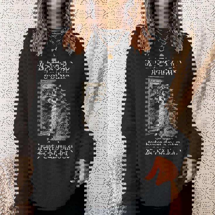 私は思わないので、私は日本のアライグマのミームではありません。 スウェットシャツ 彼女への贈り物