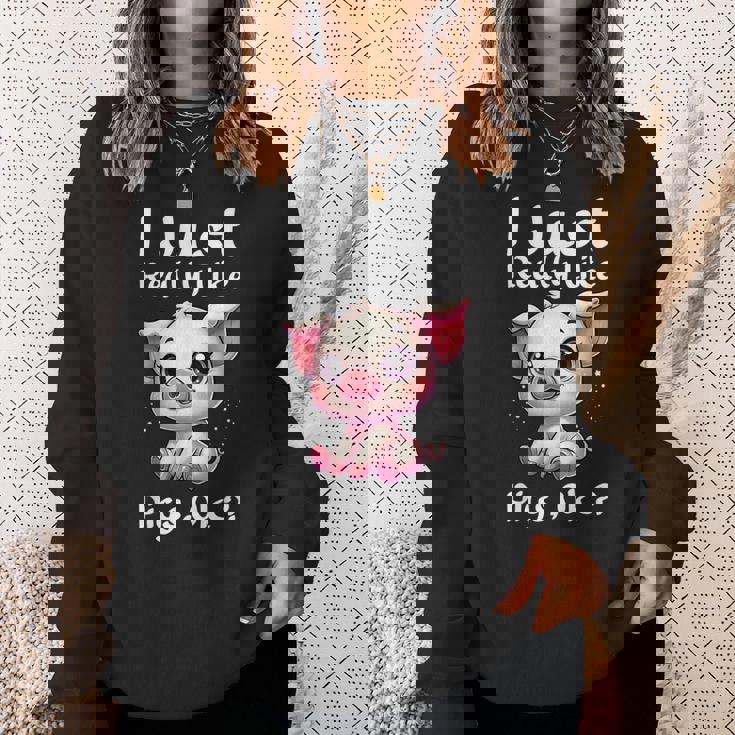 私は本当に豚が好きなだけですok スウェットシャツ 彼女への贈り物