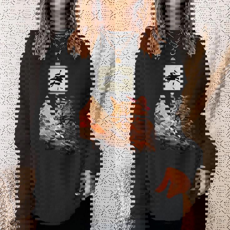 競馬 猫 ネコ 面白いtシャツ 馬tシャツ ウマ レース 馬 乗馬 メンズ おもしろグッズ ネタ 大人 男性 スウェットシャツ 彼女への贈り物