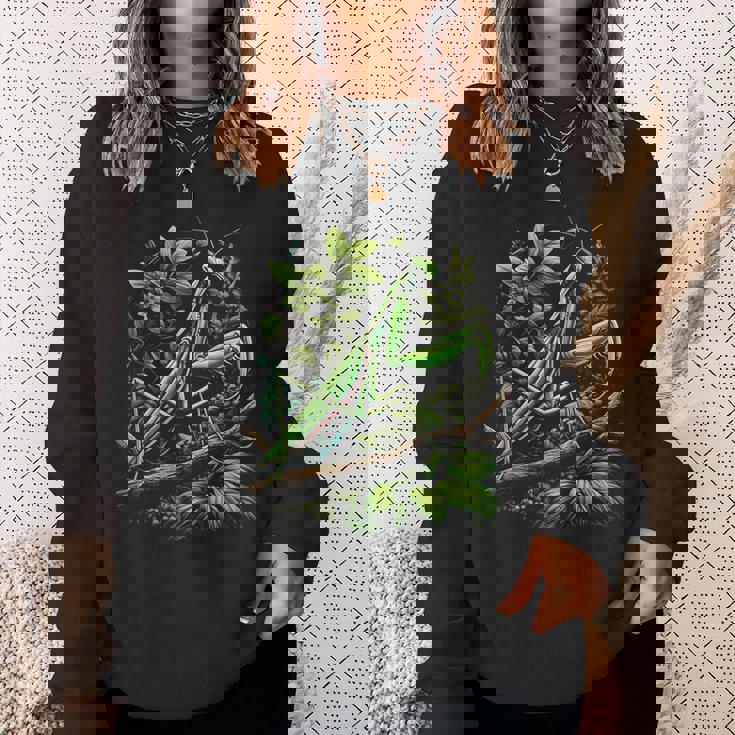 節足動物崇拝者 謎めいたカマキリ 水彩インク スウェットシャツ 彼女への贈り物