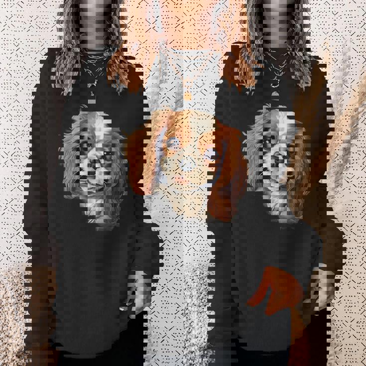 素敵で面白い覗き見犬 キャバリアキングチャールズスパニエル スウェットシャツ 彼女への贈り物