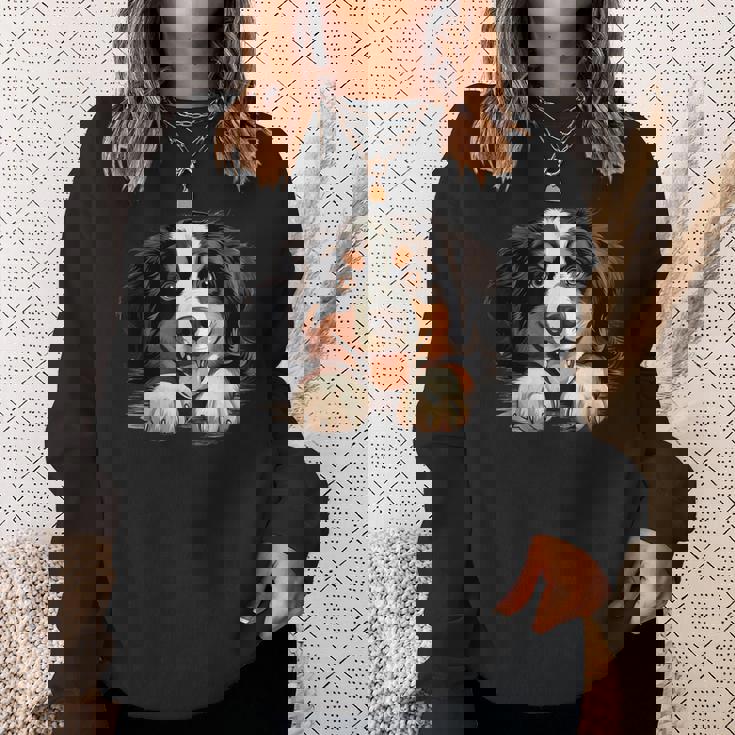 素敵で面白い覗き見犬 バーニーズマウンテンドッグ スウェットシャツ 彼女への贈り物