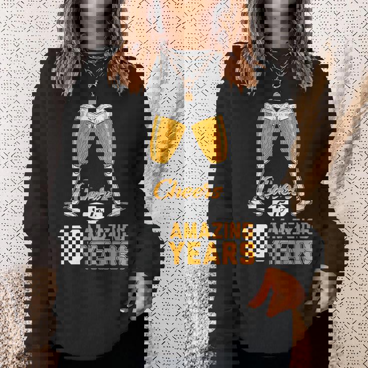 結婚10周年記念ギフト Cheers Amazing Years Married スウェットシャツ 彼女への贈り物