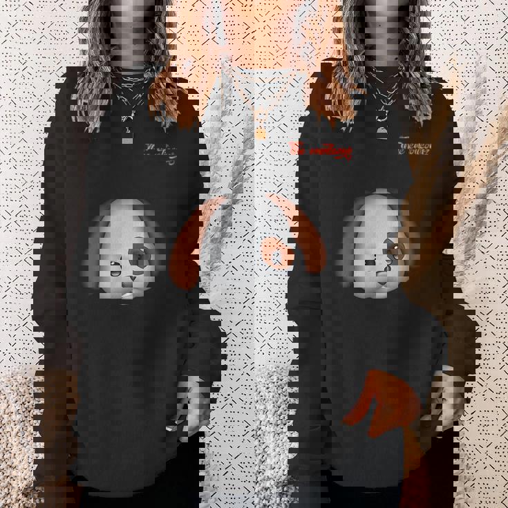 絵文字しかめっ面の怒った犬の顔 スウェットシャツ 彼女への贈り物