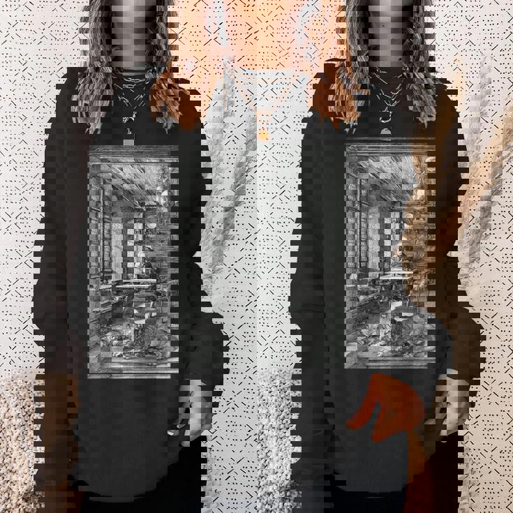 聖ジェロームの研究 アルブレヒト・デューラー ゴシック中世美術 スウェットシャツ 彼女への贈り物