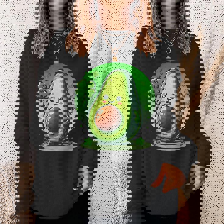 聖パトリックの日 アボカド 幸運の四つ葉のクローバー スウェットシャツ 彼女への贈り物