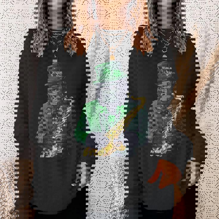 聖パトリックの日 ゴリラサックス スウェットシャツ 彼女への贈り物