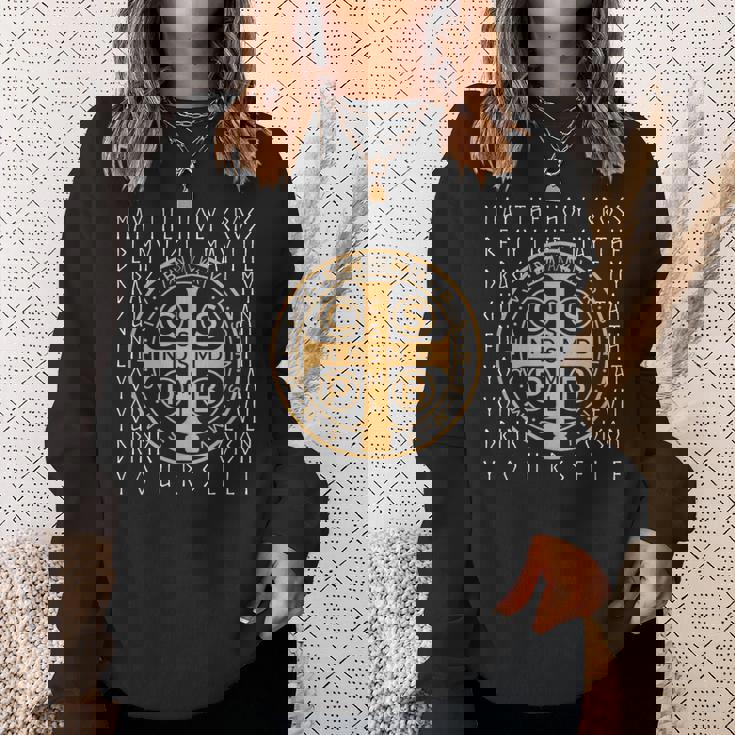 聖ベネディクト勲章 キリスト教の祈り スウェットシャツ 彼女への贈り物