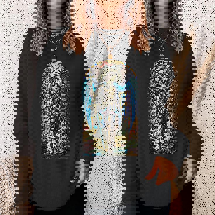 聖ミカエル大天使 – 聖なるステンドグラス – キリスト教 スウェットシャツ 彼女への贈り物