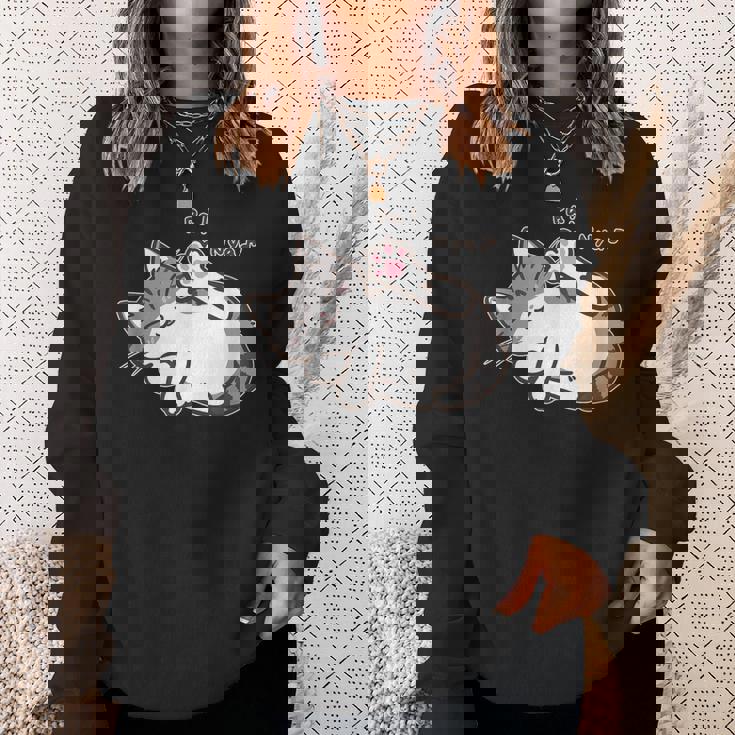 肉球を見せる猫ちゃん キジ白猫 猫好き 動物 かわいい おもしろ ネタ スウェットシャツ 彼女への贈り物