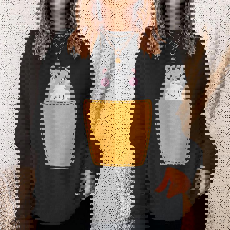 胸ポケットにハムスター スウェットシャツ 彼女への贈り物