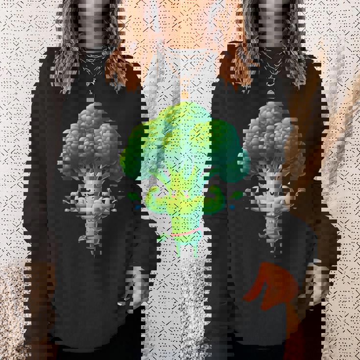 腹筋付き筋肉ブロッコリー スウェットシャツ 彼女への贈り物