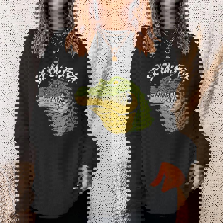 自分らしく生きるか、ワニになるか クロコダイルの言葉 スウェットシャツ 彼女への贈り物