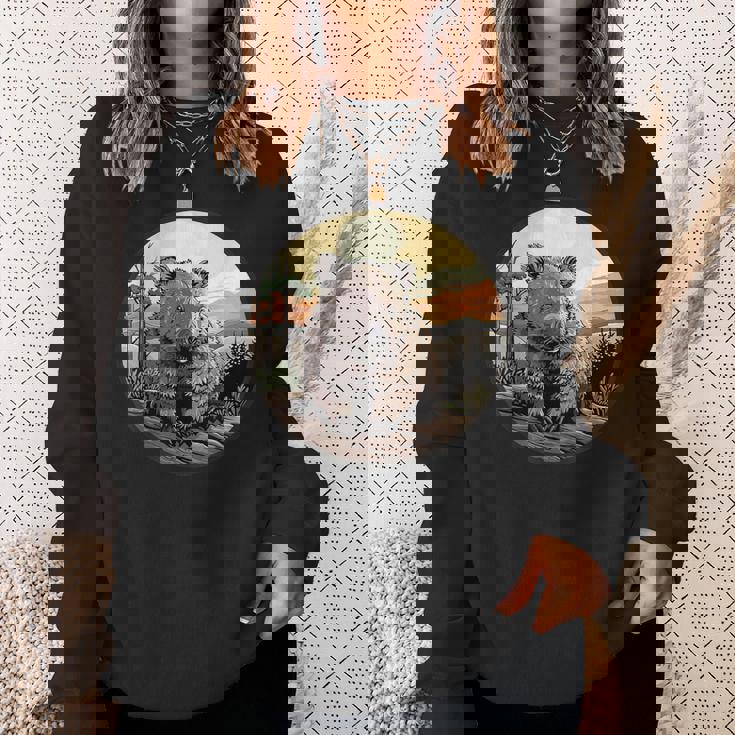 自然の中のウォンバット、ウォンバット スウェットシャツ 彼女への贈り物