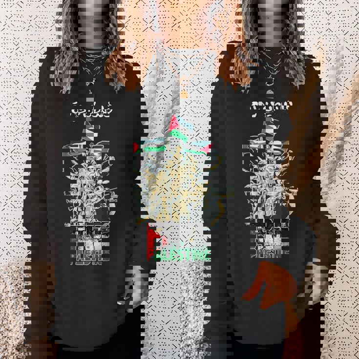 自由パレスチナガザパレスチナ国旗 アラビア語 スウェットシャツ 彼女への贈り物