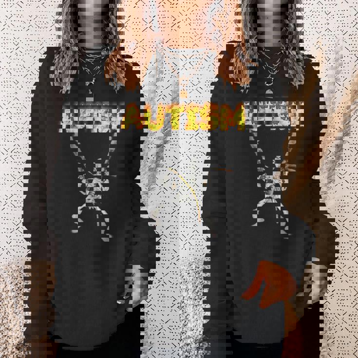 自閉症スケルトンミーム スウェットシャツ 彼女への贈り物