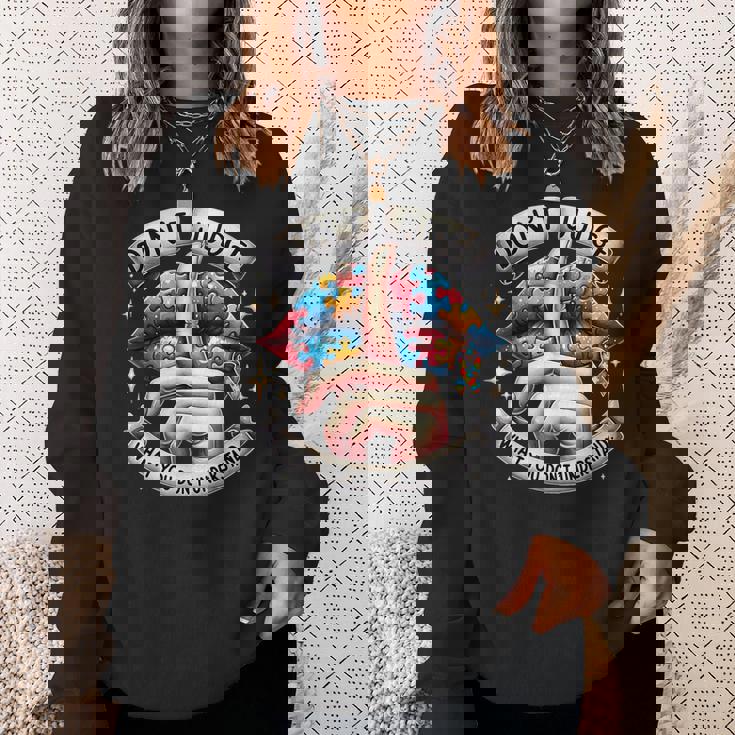 自閉症啓発唇を理解していないことを判断しないでください スウェットシャツ 彼女への贈り物