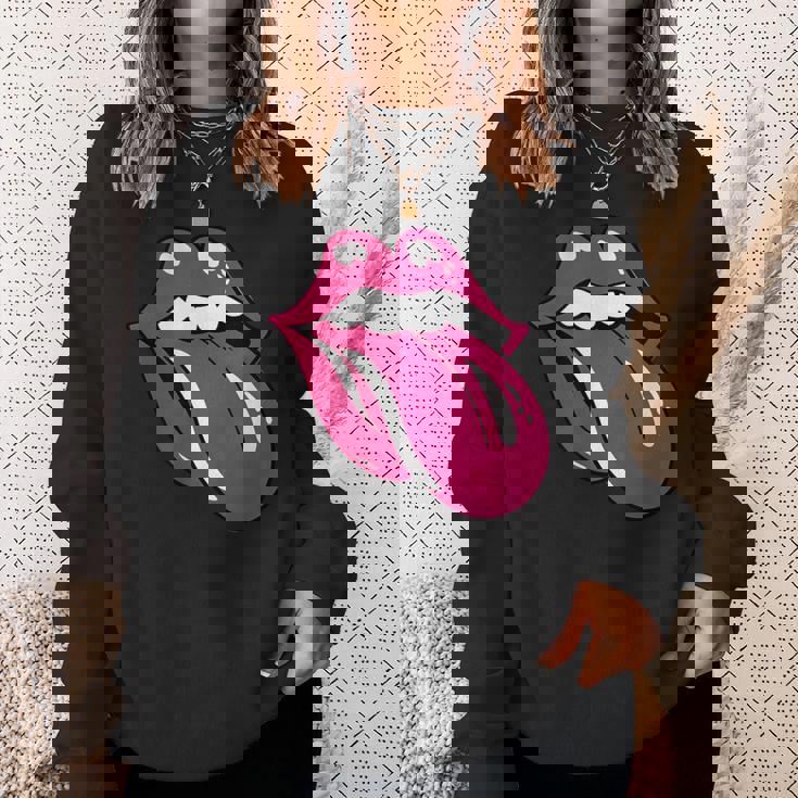 舌を広げた唇 スウェットシャツ 彼女への贈り物