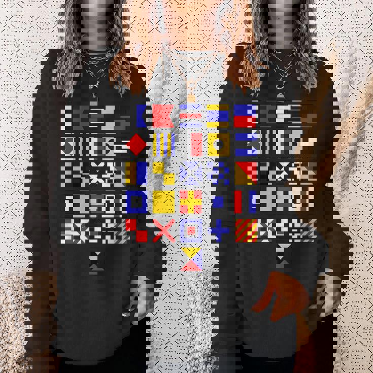 航海旗 アルファベット 国際海上信号旗 スウェットシャツ 彼女への贈り物