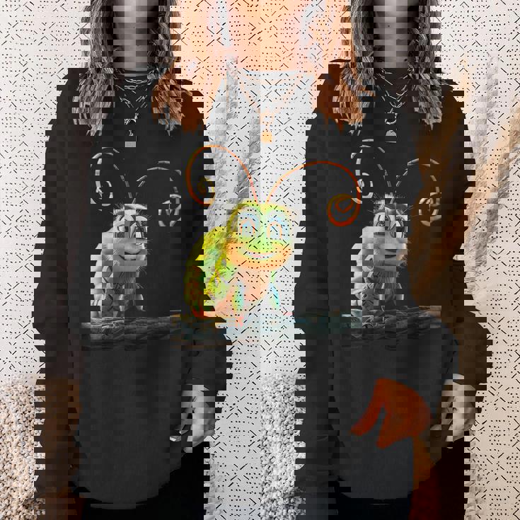 芋虫 面白い芋虫甘い緑の芋虫 スウェットシャツ 彼女への贈り物