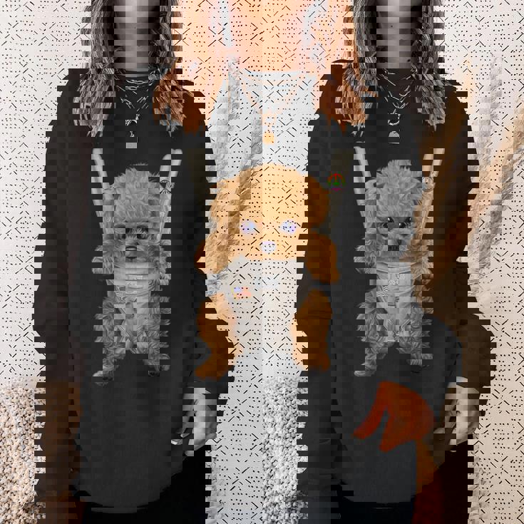 茶毛 プードル いぬ 犬 抱っこ 抱っこ紐 スウェットシャツ 彼女への贈り物