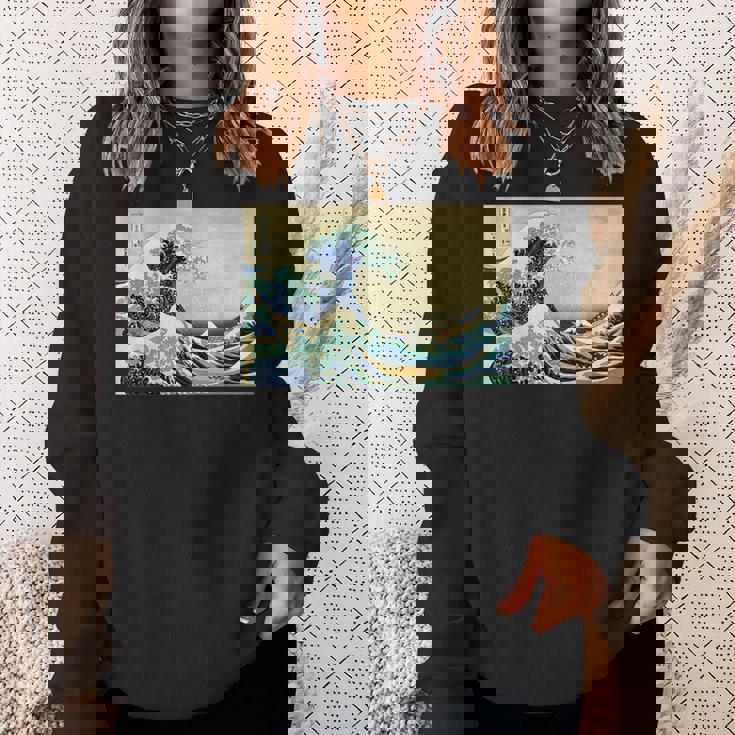 葛飾 北斎 神奈川沖浪裏 有名なヴィンテージアート スタイリッシュ スウェットシャツ 彼女への贈り物