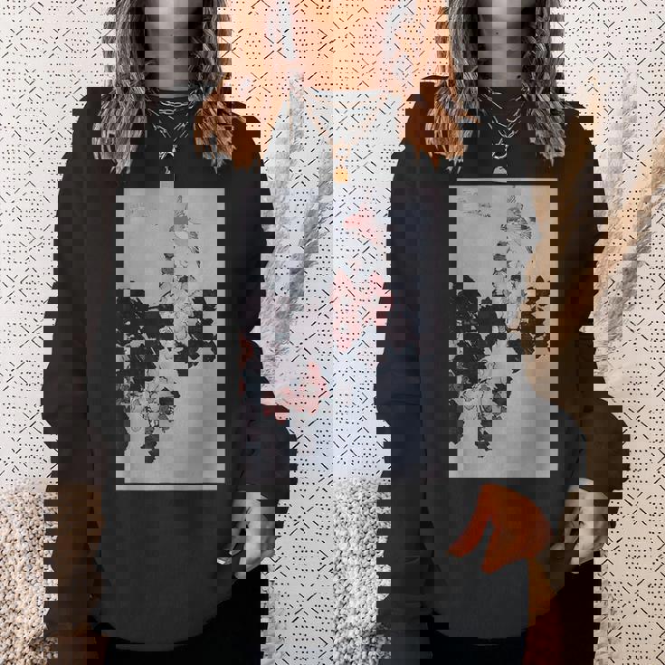 葛飾北斎作 ハイビスカスとスズメ スウェットシャツ 彼女への贈り物