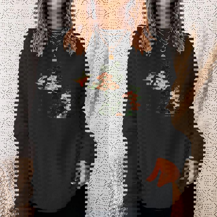 葛飾北斎作「ハイビスカスとスズメ」1830 スウェットシャツ 彼女への贈り物