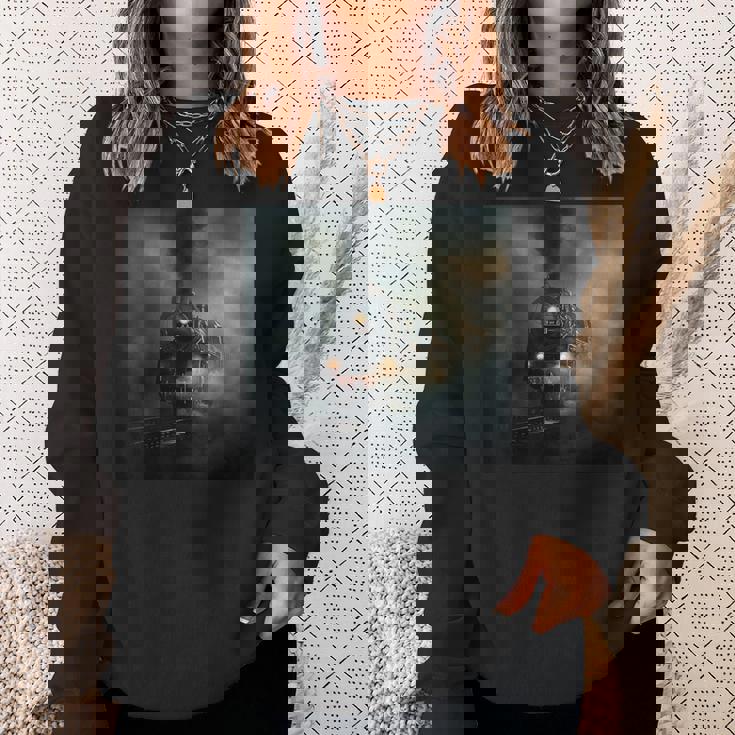 蒸気機関車 鉄道 機関車 ギフト 蒸気機関車 スウェットシャツ 彼女への贈り物