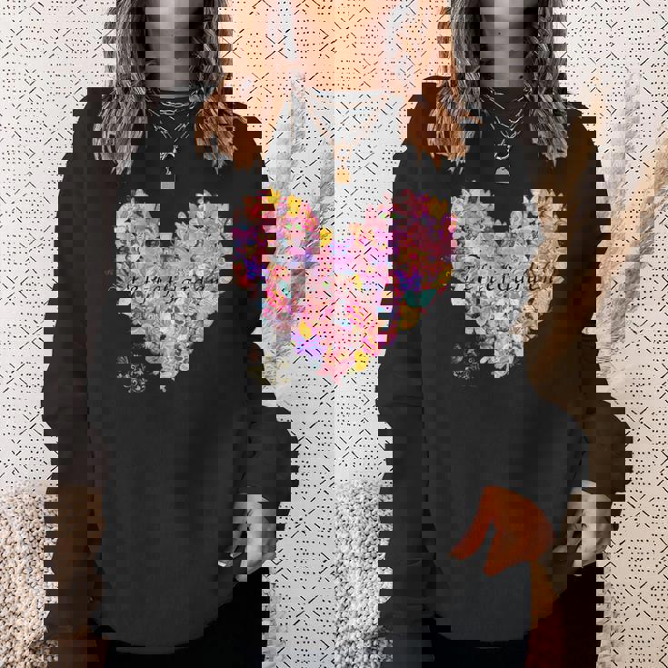 蝶 ハート かわいい 庭 スウェットシャツ 彼女への贈り物