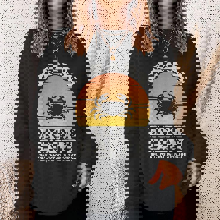 蟹は私を幸せにする カニ服 カニ スウェットシャツ 彼女への贈り物