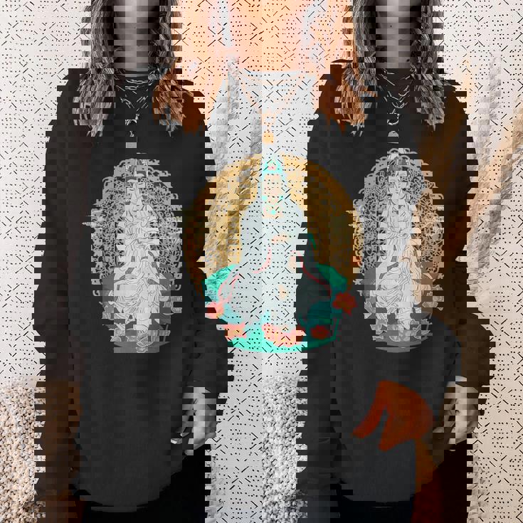 観音菩薩 観音陰仏教 アジアン仏教 スウェットシャツ 彼女への贈り物