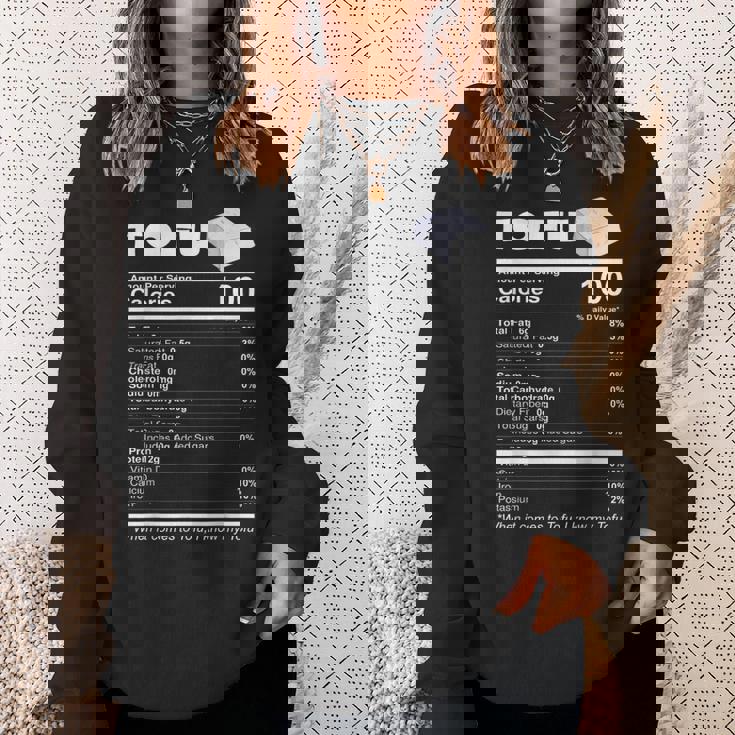 豆腐栄養成分 おもしろ食品 ビーガン ベジタリアンプロテイン スウェットシャツ 彼女への贈り物