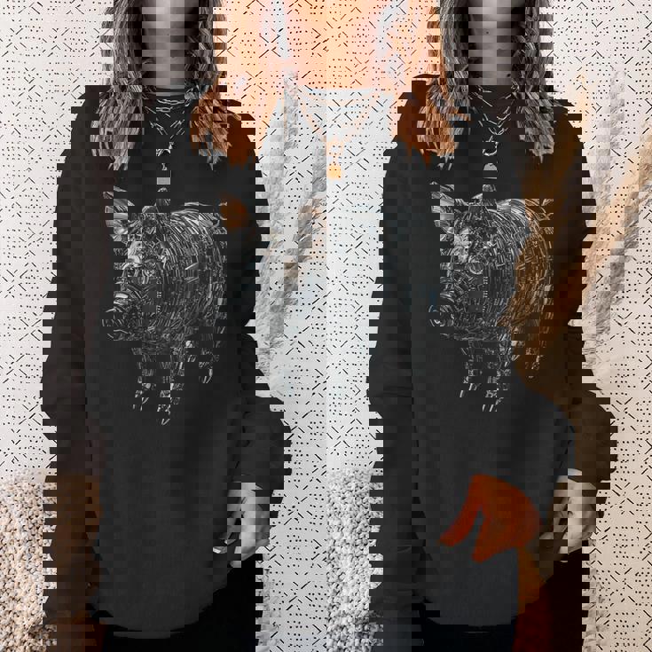 豚 動物 モチーフ アート 豚 スウェットシャツ 彼女への贈り物