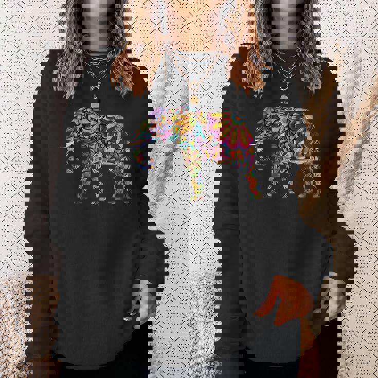 象 カラフル 象 絵画 レディース メンズ スウェットシャツ 彼女への贈り物
